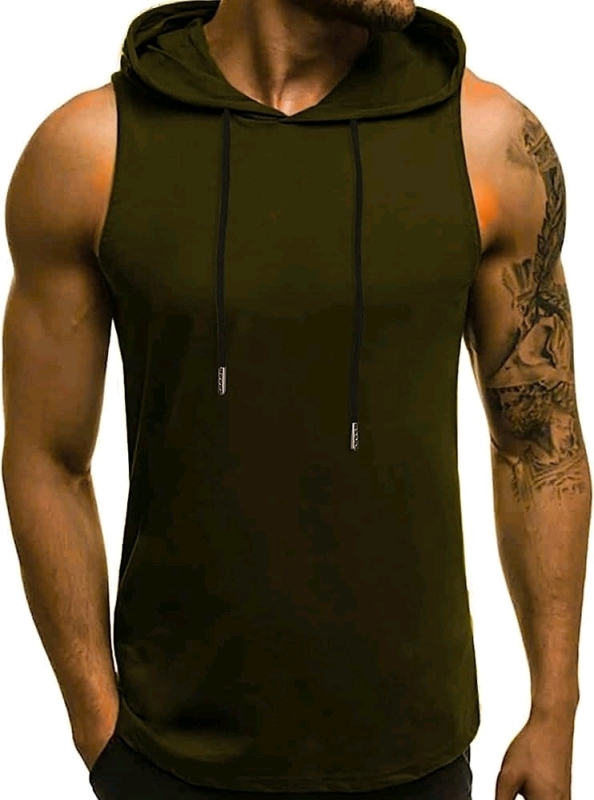 New Sleeveless Workout Hoodie Shirt (Size Large)