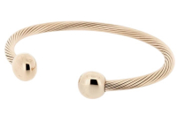 Q Ray Signed Gold Stainless Steel Deluxe Open Cuff Bracelet Health Benefits