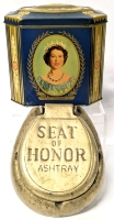 Vintage Brass SEAT OF HONOR Ashtray & Grey Dunn Queen Elizabeth II Coronation Souvenir Tin June 1953 | Ashtray 4.6" x 5.25" x 1.75"