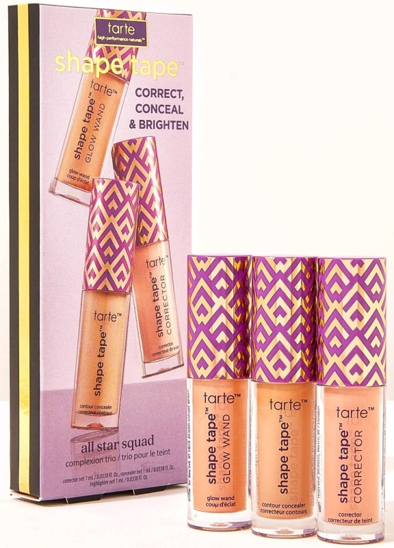 New TARTE Shape Tape All Star Squad : Correct, Conceal & Brighten : 35N Medium, Peach & Aglow 1ml ea