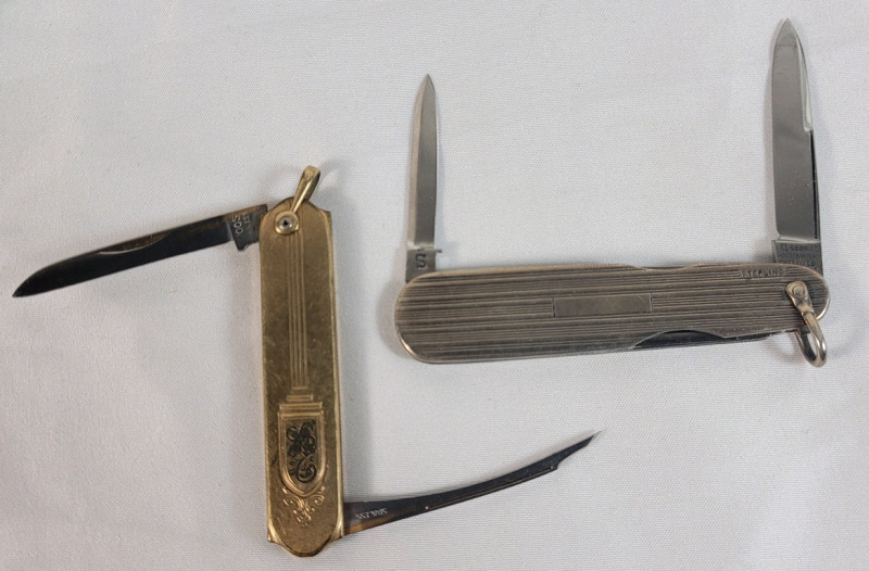 Vintage IXL George Wostenholm Pen Knife w/Sterling Silver Handle & Gold Tone Handle Pen Knife