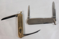 Vintage IXL George Wostenholm Pen Knife w/Sterling Silver Handle & Gold Tone Handle Pen Knife