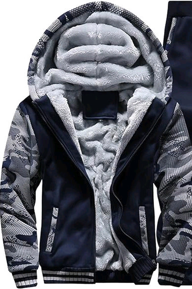 New Men's size XL Full Zip Hoodie Camo Sleeves Super Cozy