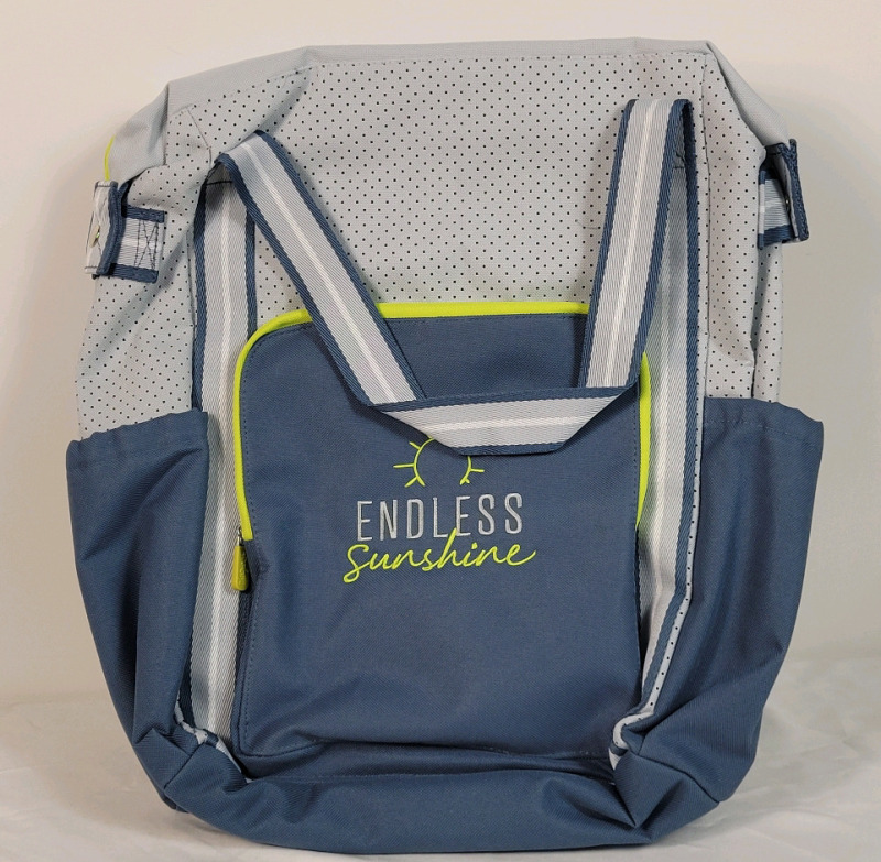 New - Thirty-One Soft Blue Colorblock Day Away Backpack .