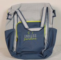 New - Thirty-One Soft Blue Colorblock Day Away Backpack .