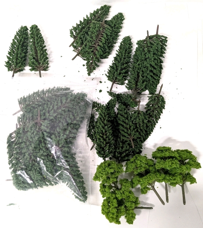 3 New Packs of Flocked Miniature Trees for Dioramas & Model Building &bull; Approximately 30+ Pieces, Up to Around 6" Tall