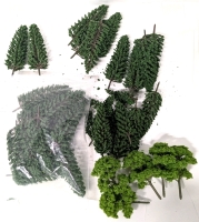 3 New Packs of Flocked Miniature Trees for Dioramas & Model Building &bull; Approximately 30+ Pieces, Up to Around 6" Tall
