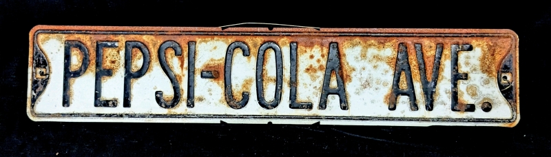Vintage PEPSI COLA AVE Street-Style Sign &bull; 30" x 6"