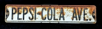 Vintage PEPSI COLA AVE Street-Style Sign &bull; 30" x 6"