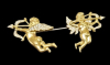 RARE Butler Cupid Crystal Rhinestone Doublet Brooch FAC Box - 2