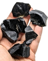 Handful of Natural Raw Black Obsidian Stones