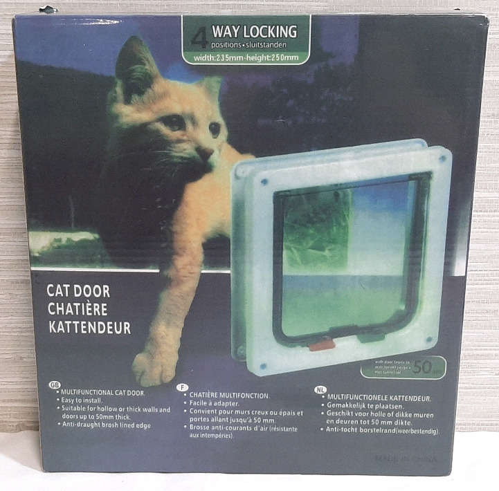 New Multifunction Cat Door, 4 Way Locking Positions
