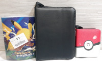 Lot of Trading Card Binders, Including A Black Binder (9&frac12;"x7"), Pokemon XY BreakThrough Binder & Pokeball Binder (5"x4")