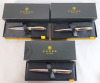 New - Three (3) CROSS Bailey Ball-Point Pens , Medalist Chrome w/Gold Trim