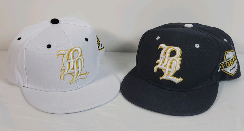 New - Two (2) Forever Fastball Phase 001 Hip Hop Style Snapback Caps , One Size . White & Black