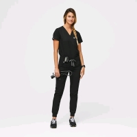New Size Small Petit FIGS Women's High Waisted Zamora Scrub Pants Retails for $68 - Black
