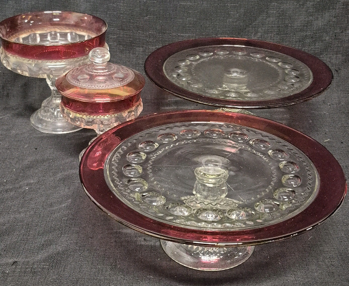 Kings Crown Thumb Print Pattern Cake Stands & Footed Dishes