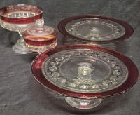 Kings Crown Thumb Print Pattern Cake Stands & Footed Dishes