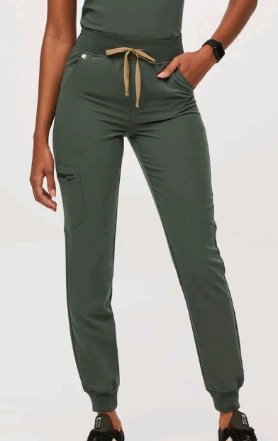 New | Figs High Waisted Zamora Jogger Scrub Pants Womens Size: Extra Small Regualr- Colour: Moss * Retails $68 *