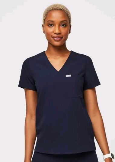 New | Catarina One-Pocket Scrub Top Womens Size: Small - Colour Navy Blue * Retails $58 *