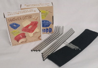 New | 8 Reusable Metal Straws w/ Cleaning Brush & 8 Sandwich Crust Cutters | Largest Item Measures 9" Tall