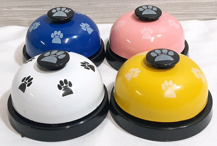 4 New Dog Bells in Different Colors (3" in Diameter)