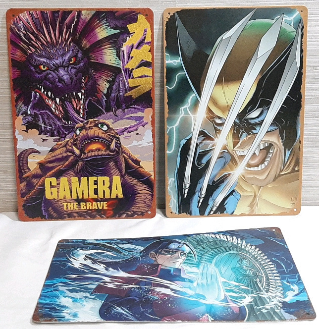 3 New Pop Culture Metal Signs - 12"x8"