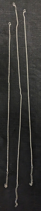 3 Silver Toned Necklaces with Lobster Claw Clasps. Longest Measures 20.5".