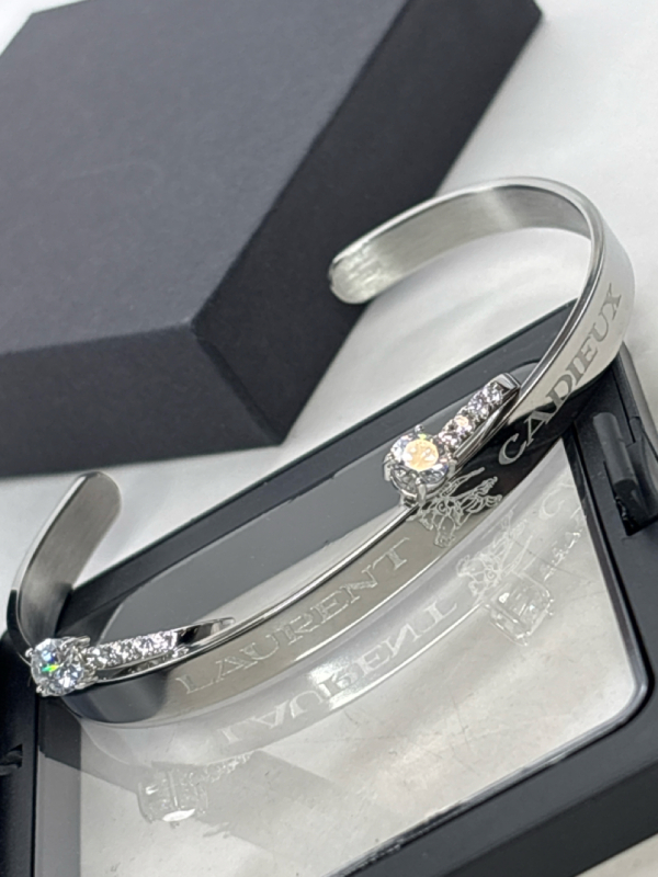 New Sterling CZ Leverback Hoop Earrings Laurent Cadieux Bracelet