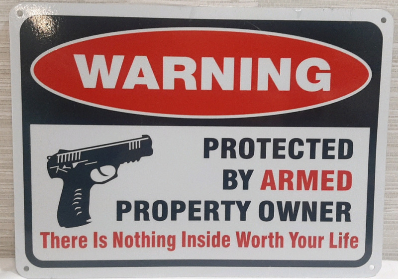 New Firearm Warning Metal Sign - 10"x8"