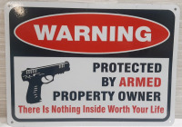 New Firearm Warning Metal Sign - 10"x8"