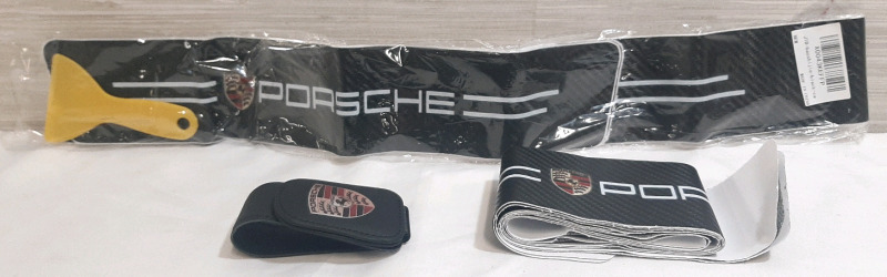 New Porsche Themed Car Accessories, Including A Crest Keychain & 2 Porsche Sticky Decals