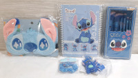 Lot of Lilo & Stitch Merch, Including 2 Notebooks, Eye Mask, Facial Brush Set, Scrunchie & Keychain Wrist Bracelet