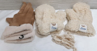 New Pair of Women's Winter Gloves & A Pair of Plush Mittens