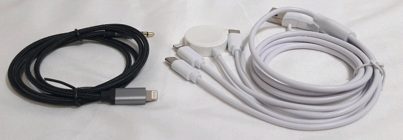 New Apple Watch Magnet Charger, USB-C, USB-A Thunderbolt Cables & 3.5mm Audio Jack to USB-C Cable