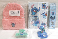 Lot of New Lilo & Stitch Merchandise, Including A Pink Beanie Hat, Notebook, Pencil Set, Hair Clip & Phone Stand