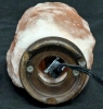 Great Working Pink Himalayan Salt Lamp on Wood Base with Light Switch &bull; 8.25" Tall - 5