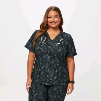 New Size Large FIGS Women's Catarina One Pocket Scrub Top Retails for $58 - Printed Freex
