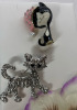 5 Adorable Cat Brooches CZ Rhinestone Enamels - 2