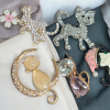 5 Adorable Cat Brooches CZ Rhinestone Enamels - 6