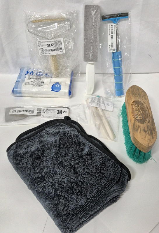 New Mixed Miscellaneous Lot - Pumice Stone, Shoe Brush, Cloth, Pet Hair Removing Tool ++