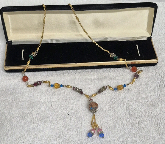 Colourful 18K GP Necklace with Case