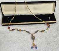 Colourful 18K GP Necklace with Case
