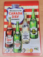 New - Canada Dry Beverages Tin Sign . Measures 8"&times;11.5"