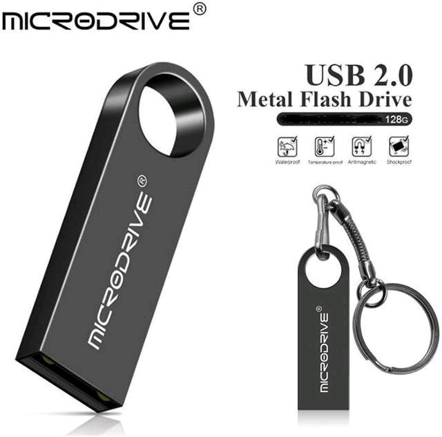 New 128GB Microdrive USB Flash Drive Keychain