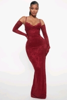 New - Size Small FashionNova Romance Glove Dress Set , Burgundy