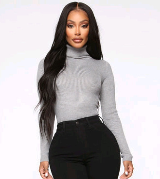 New - Size 1X FashionNova Tara Turtle Neck Sweater , HeatherGrey