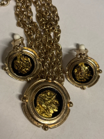 Ancient Grecian Roman Cameo Style Choker Necklace & Earrings