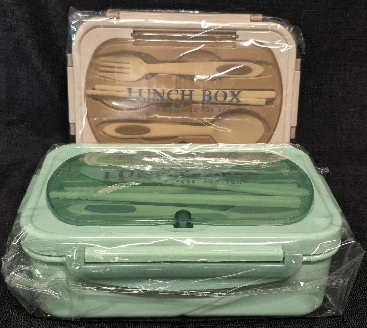 2 New Bento Box, LeakProof Lunch Box with Utensils, BPA Free, 3 Compartment Bento Box Microwave Safe & Dishwasher Safe