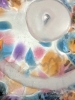 Signed 2010 Colorful Confetti Art Glass Decanter & 2 Glasses | Decanter 7.75" Tall - 6